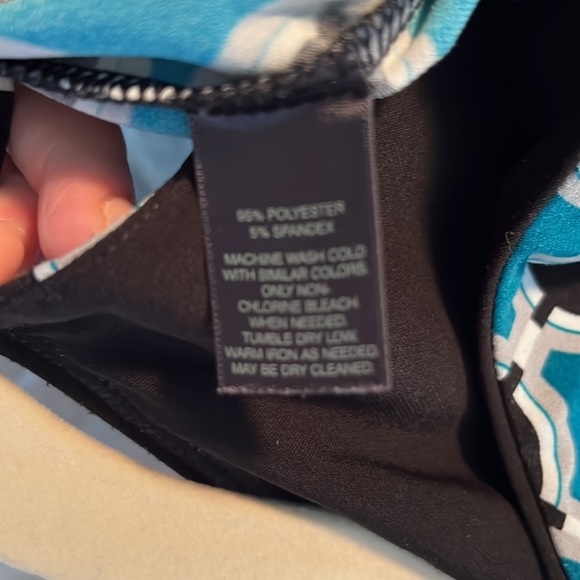 WHBM dress. Black, grey, cream and teal. Very comfortable! - Picture 5 of 6